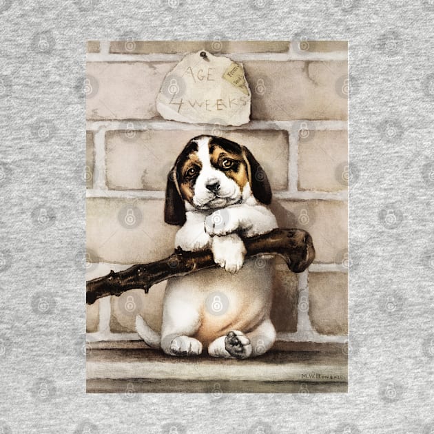 Christmas card depicting a portrait of a puppy by Oldetimemercan